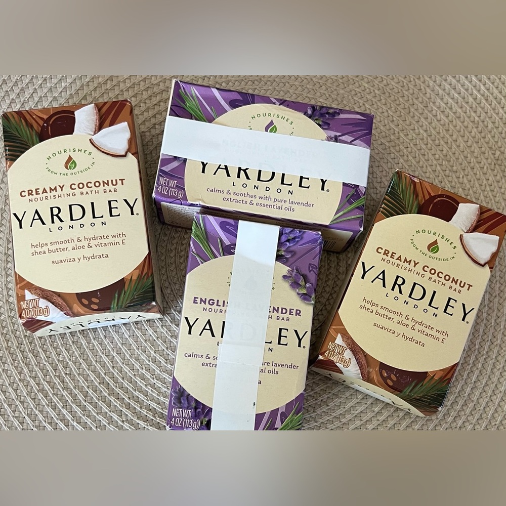 Yardley London 4 Pack Nourishing Bath Bars 2 English Lavender 2 Creamy Coconut